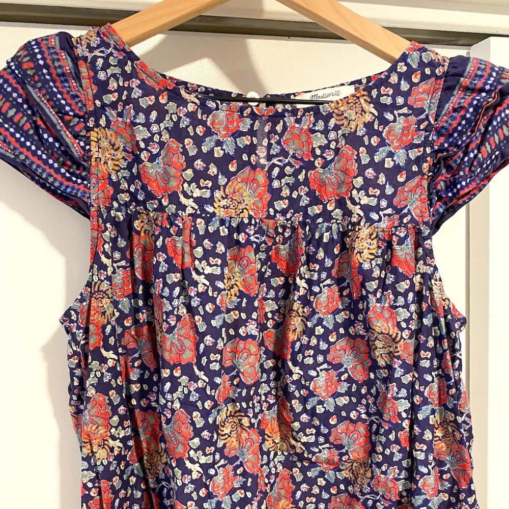 Madewell Blouse with Cropped Sleeves, Size 8